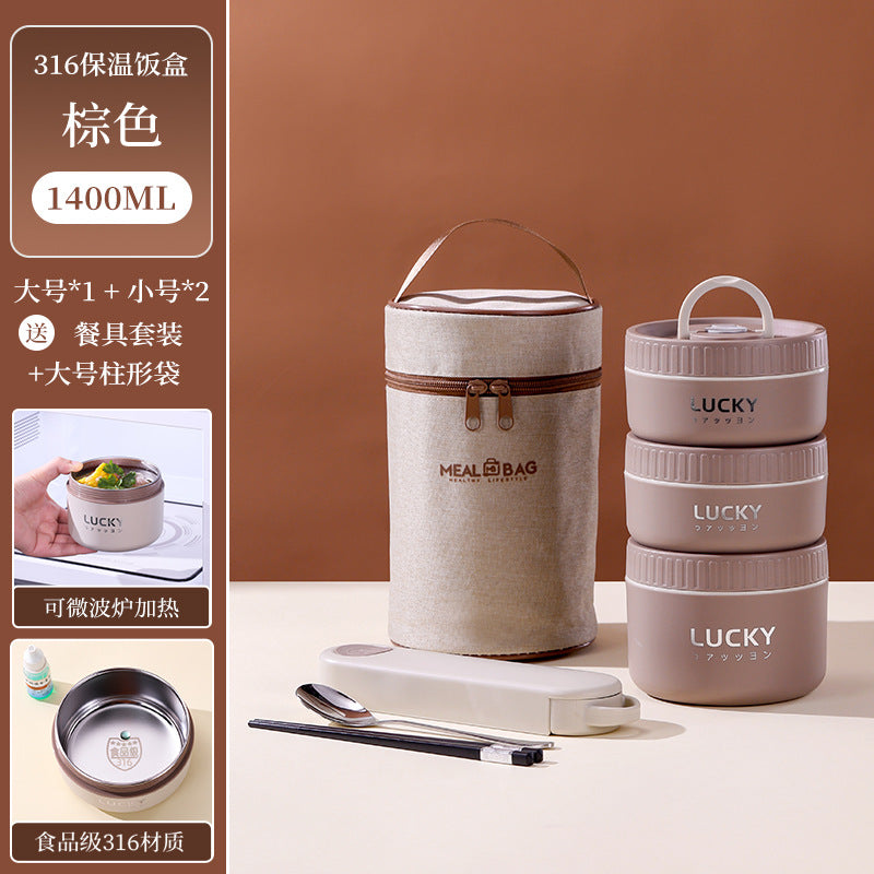 Boîte à lunch isotherme en acier inoxydable 316 pour étudiants